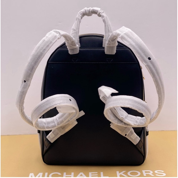 Michael Kors Jaycee Medium Pebbled Leather Backpack Black - Picture 4 of 12